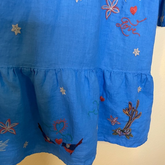 Johnny Was Blue Embroidered Dress - Picture 5 of 14